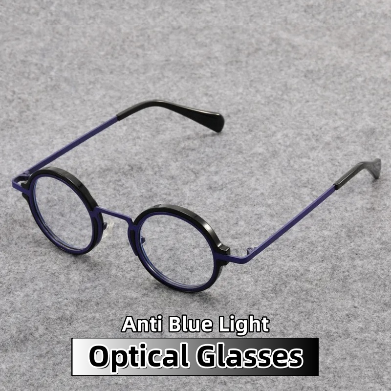 Lunettes optiques rondes rétro à monture complète pour femmes et hommes, lentille transparente HD, Anti-lumière bleue, lunettes de luxe exquises de styliste