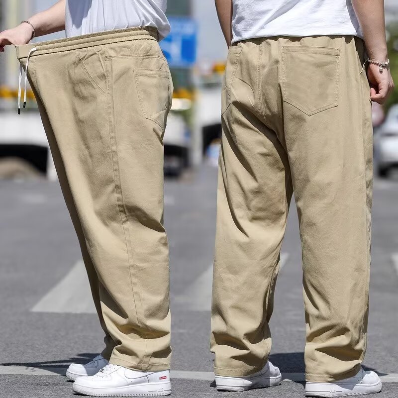 Pantalon de travail d'été pour hommes, grande taille, coupe droite décontractée, XL-8XL, grandes tailles, pantalon d'été grande taille, taille asiatique