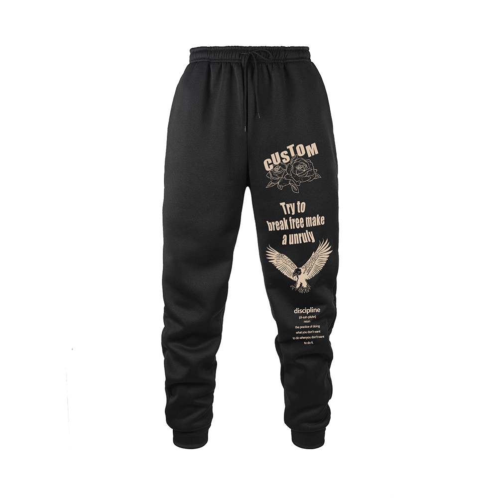 Hommes pantalons de survêtement printemps automne nouveau survêtement salle de sport sport Fitness imprimé pantalons décontractés taille moyenne cordon pantalon d'entraînement