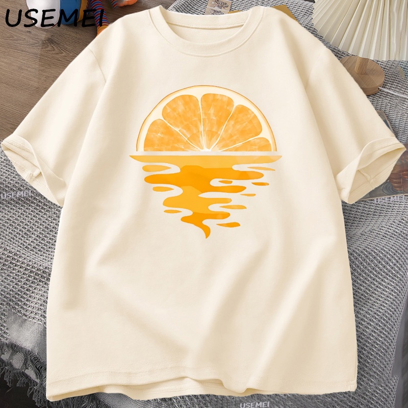 Orange Fruit T-shirt Fruit Lover Party Tee Shirt Casual Hommes Femmes Coton Manches Courtes Hommes Designer Vêtements Streetwear T-shirts