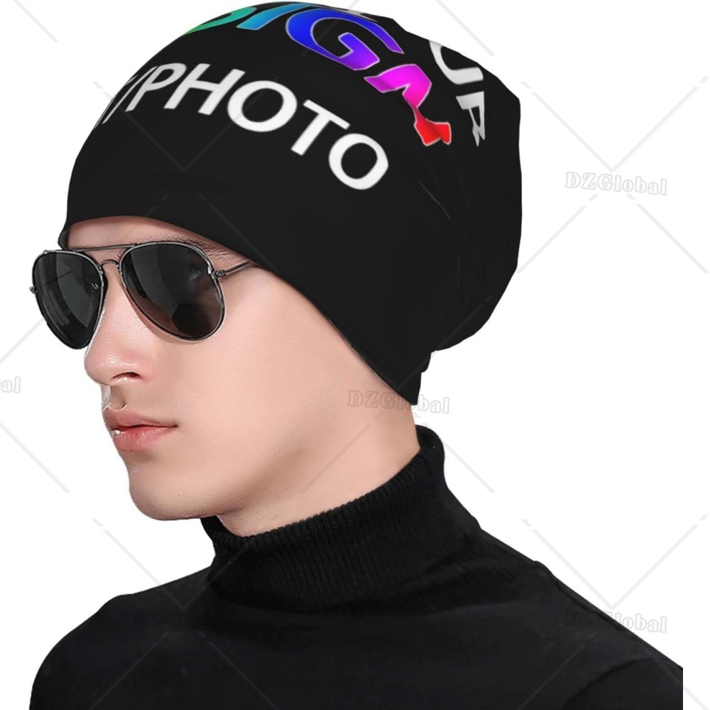 Bonnet ample personnalisé avec texte et photo personnalisés, chapeau de chimio, vêtements de sauna pour cancer, chapeaux avec écharpe, bonnet de nuit avec votre propre design