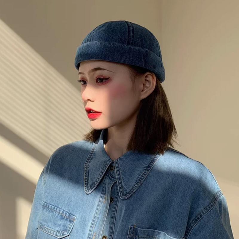 Mode dôme Melon casquette Vintage Denim sans bords chapeau Hip Hop propriétaire chapeau unisexe Streetwear bonnet chapeaux hommes femmes Docker casquette