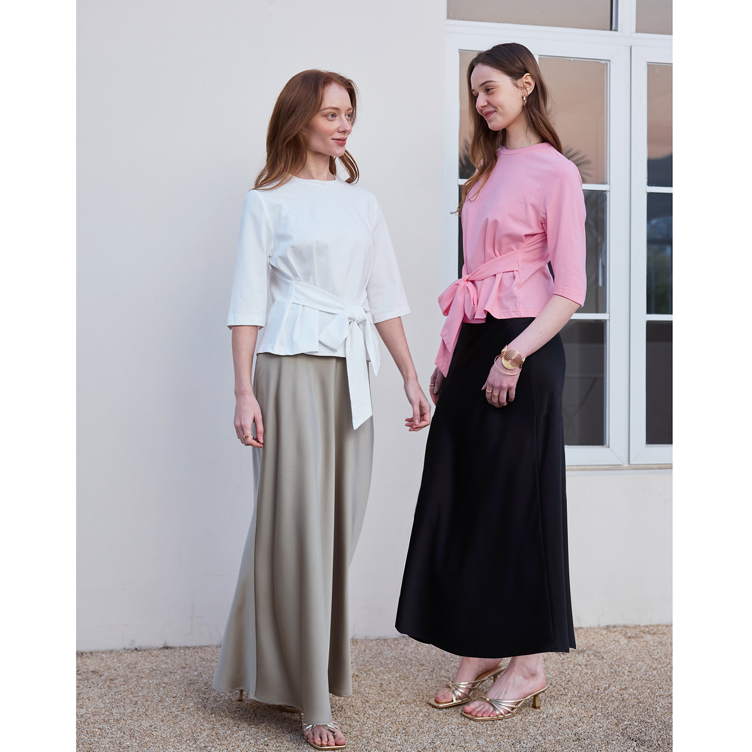 Jupe en satin pour femme AP 2026, printemps et été, couleur unie, haute qualité