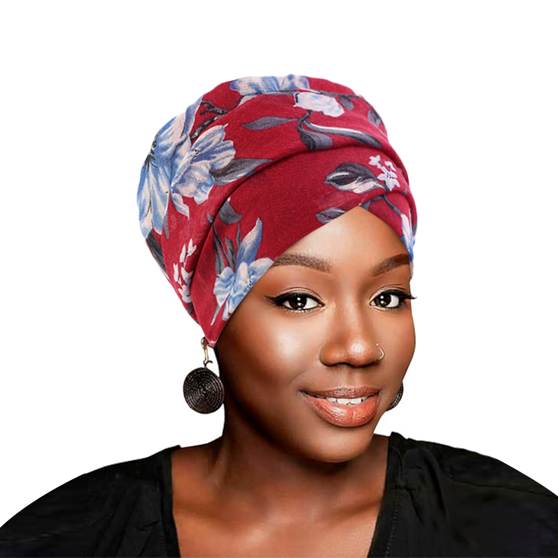 Turban bandana avec nœud supérieur pour femme, bonnet imprimé floral, écharpe pour cheveux longs, bonnet indien, vêtements de sauna musulmans, nouvelle collection