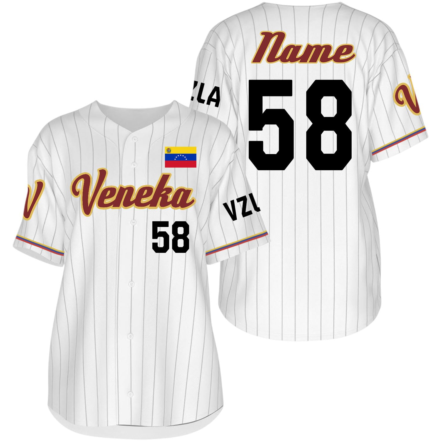 Maillot de baseball du Venezuela, maillot de sport personnalisé avec nom et numéro, chemise de baseball du Venezuela, chemise fierté du drapeau du Venezuela