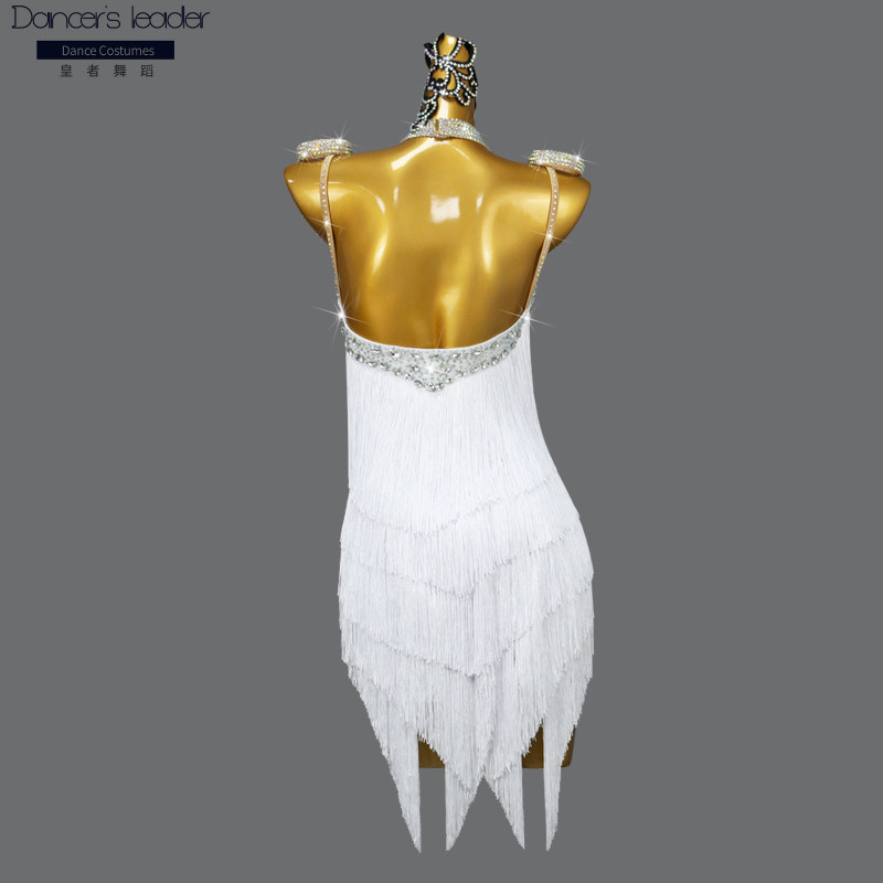 Robe de danse latine à franges irrégulières pour femmes, optique, costume de scène, jupe personnalisée professionnelle, Cha Cha Tango, adulte