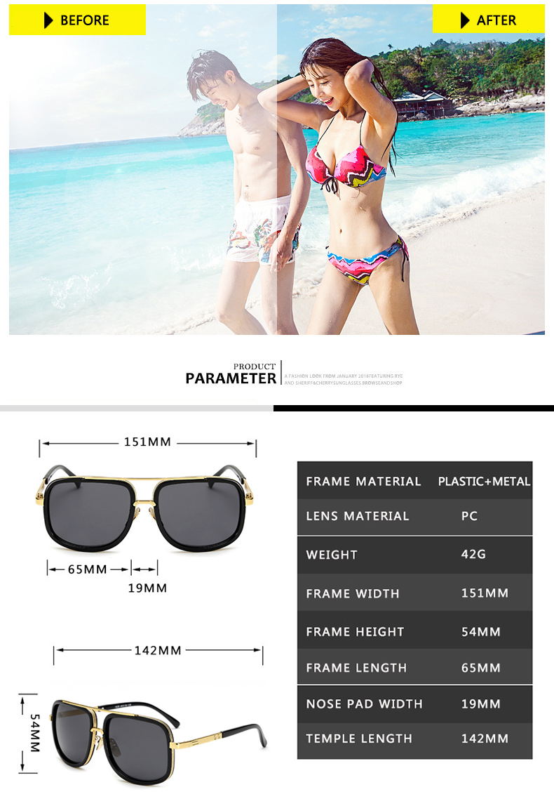 Nouvelle mode grand cadre lunettes De soleil hommes carré métal lunettes De soleil femmes rétro lunettes De soleil Vintage haute qualité Gafas Oculos De Sol