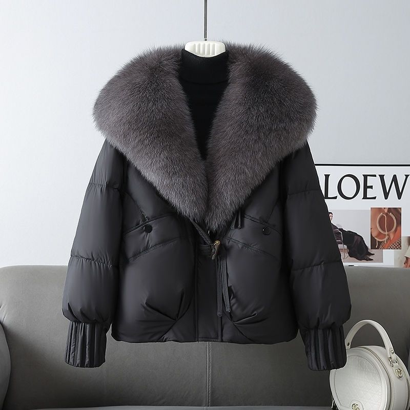 Manteau en duvet de coton pour femmes, mode coréenne, grand col, épais, chaud, bouffant, parka ample, veste en coton, nouvelle collection 2025