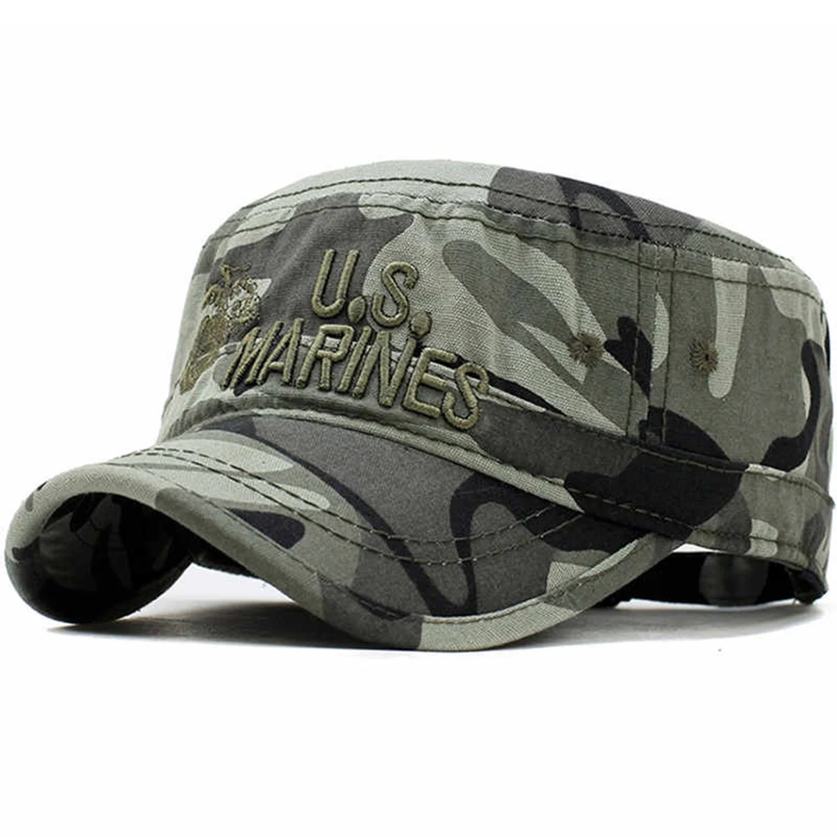 Casquette de Baseball brodée unisexe US MARINES, chapeaux décontractés réglables pour l'extérieur, casquette militaire à dessus plat pour hommes, chapeau Hip-hop, printemps-automne