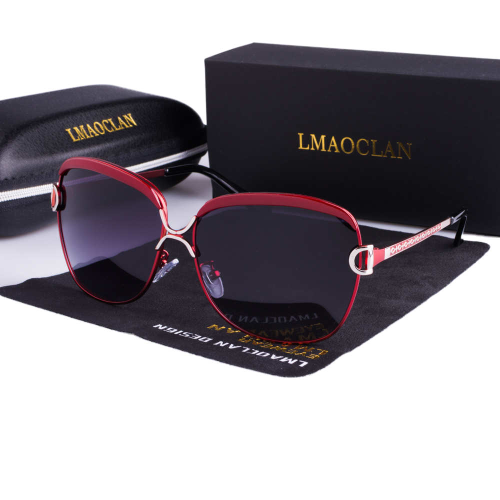 LMAOCLAN-Lunettes de soleil polarisées pour femmes, verres dégradés, rondes, carrées, marque de luxe