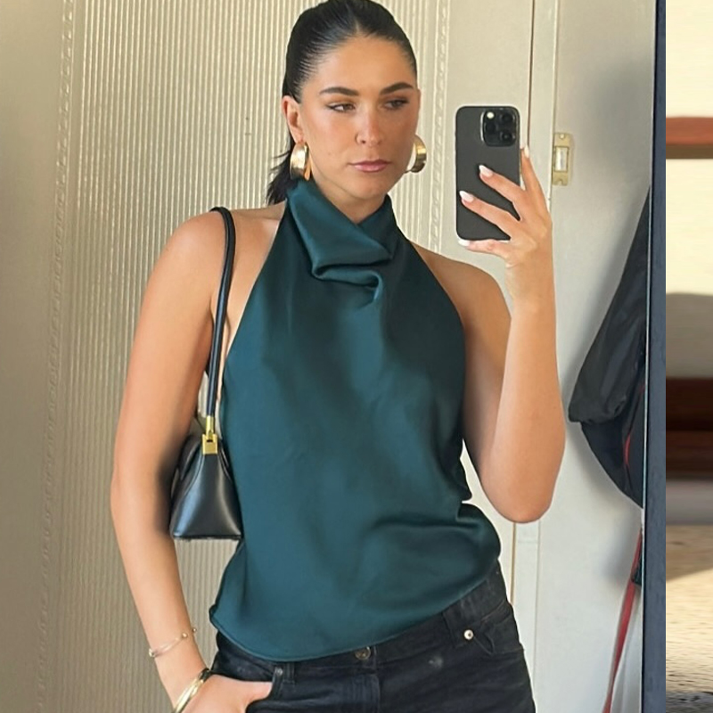 Hauts pour femmes, haut sexy en satin à bretelles, mode féminine, uni, élégant, dos nu, débardeur, nouveau été 2026, haut à bretelles décolleté, haut pour femmes