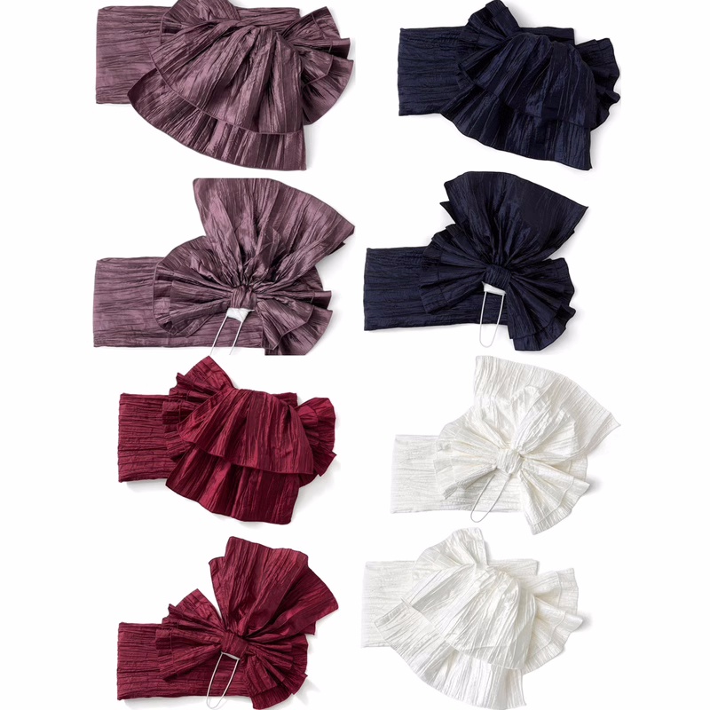 Ceinture japonaise Yukata Obi – Heko Obi plissée avec nœud floral, ceinture facile à nouer pour le festival d'été