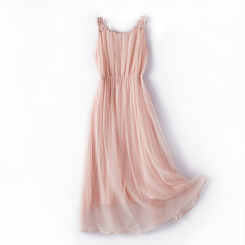 Winsleter-robe élégante pour femmes, robe en fibre élastique à la taille, pour vacances à la plage, été automne 100%, D47924QC, 2024