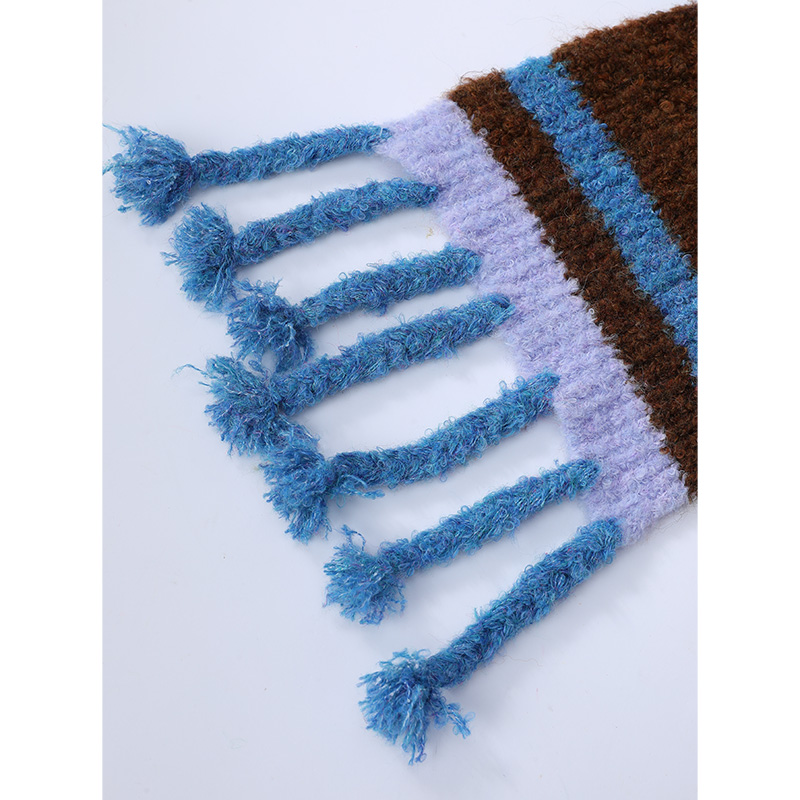 ELFSACK 2025 hiver nouveautés mignon décontracté Preppy doux rayure écharpe en peluche pour les femmes