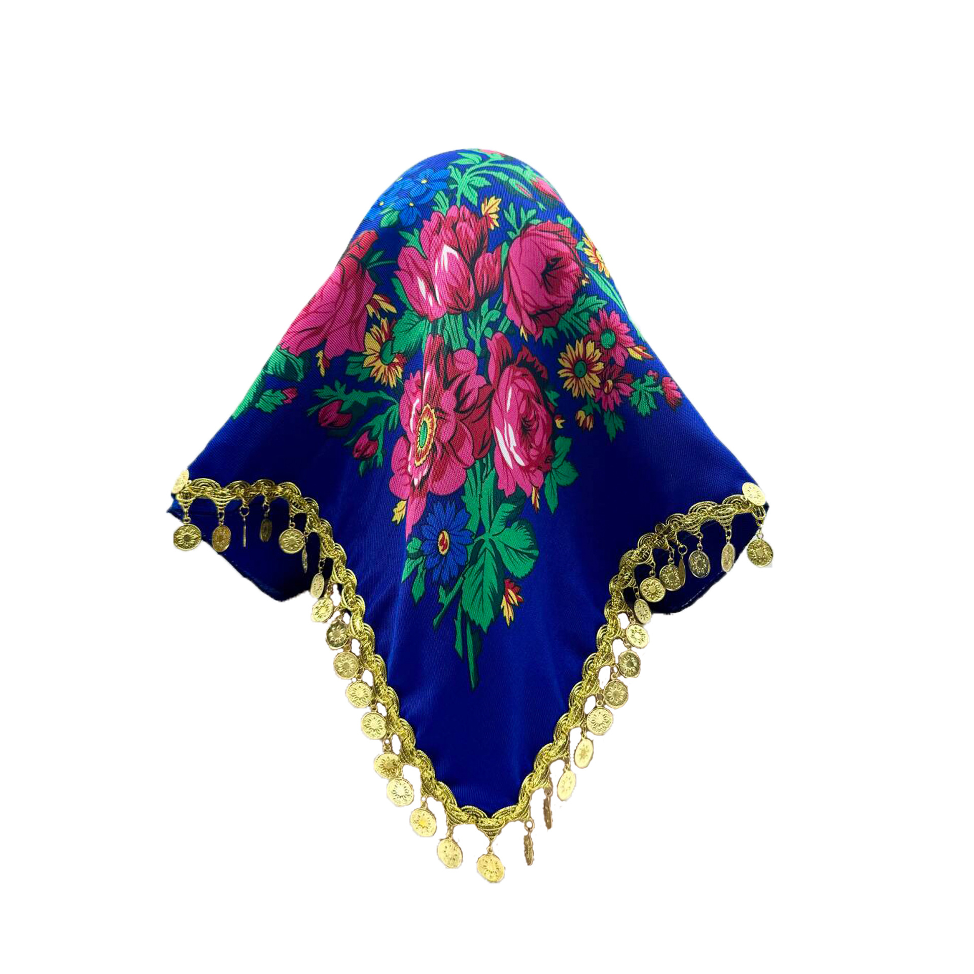 Écharpe carrée russe dorée scintillante à pompons pour femme, foulard de luxe à imprimé floral, bandana, pareo, bandeau pour femme, foulards et couvre-chefs féminins