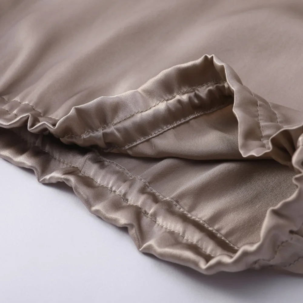 Bonnet de nuit 100% soie de mûrier, long turban/bonnet en soie pour dormir, bonnet de douche, enveloppe capillaire pour le sommeil 50CM