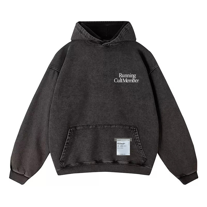Sweat-shirt à capuche Satisfy pour le fitness en plein air et la course à pied, pour homme et femme, coupe ample, manches longues, style sportif, printemps automne, essentiel.