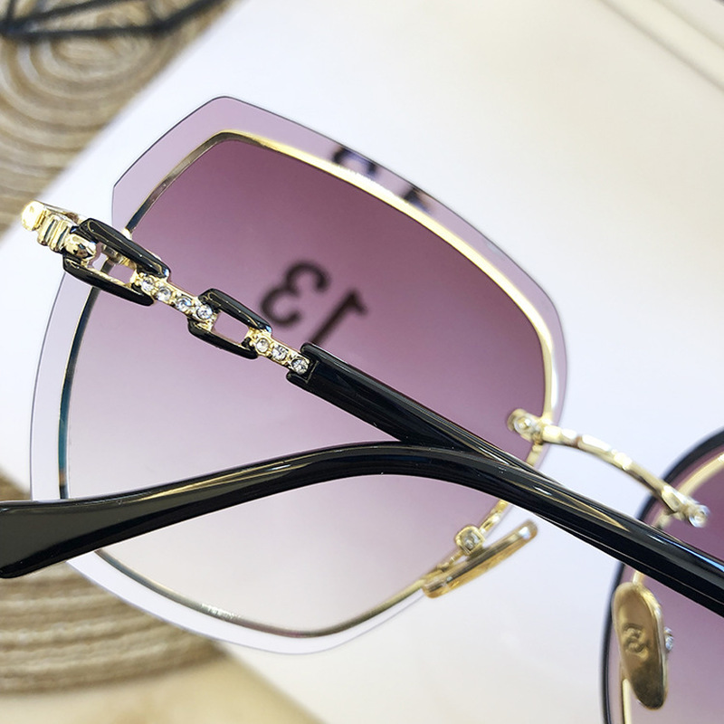 Lunettes De soleil carrées sans bords pour femmes, lunettes De soleil De styliste De marque, nuances Vintage, roses, Gafas De Sol