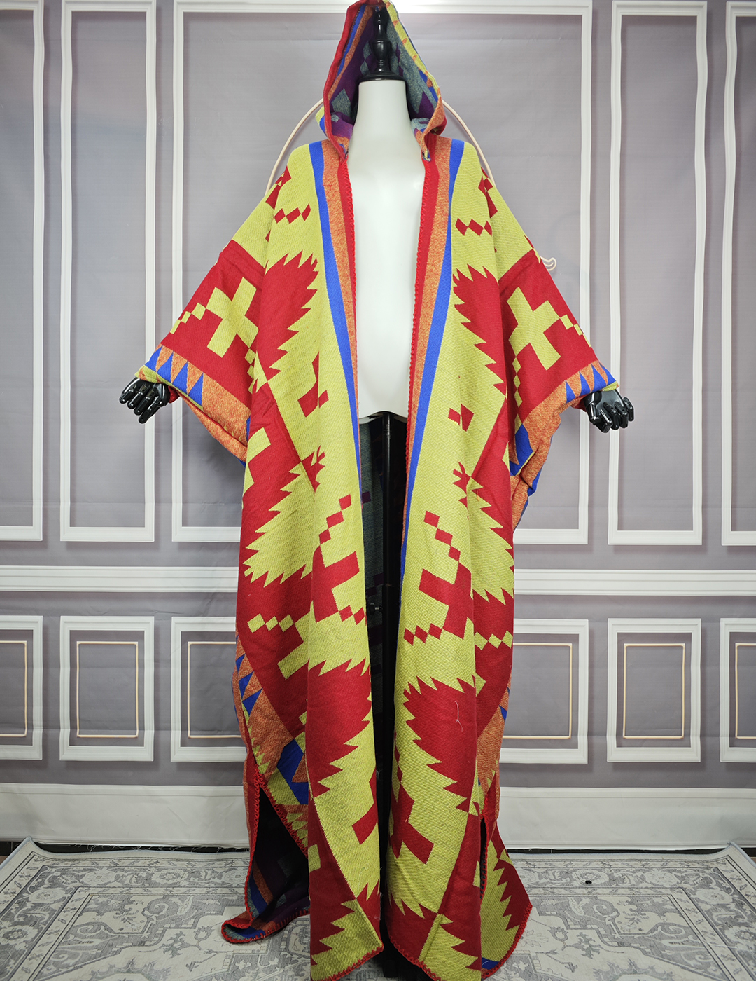Poncho à capuche pour femmes africaines, mode hiver, ouvert sur le devant, dame musulmane, décontracté, chaud, Streetwear, longs Cardigans pour les vacances