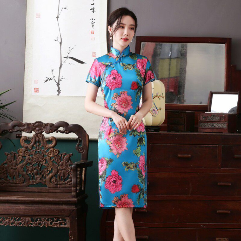 Costume de performance de style ethnique Hanfu Cheongsams Robe chinoise d'automne pour femmes Vêtements de mode Qipao