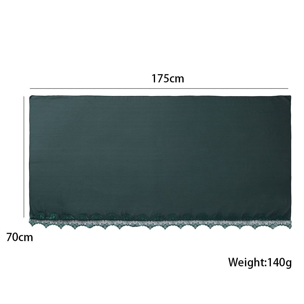 Élégant foulard en soie uni, long et doux, châle de protection solaire avec bordure en dentelle, respirant, pour le Ramadan, couvre-chef pour femme
