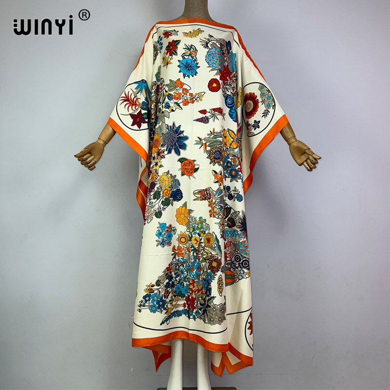 WINYI-Robe de plage imprimée de haute qualité pour femmes musulmanes, tenue de soirée élégante