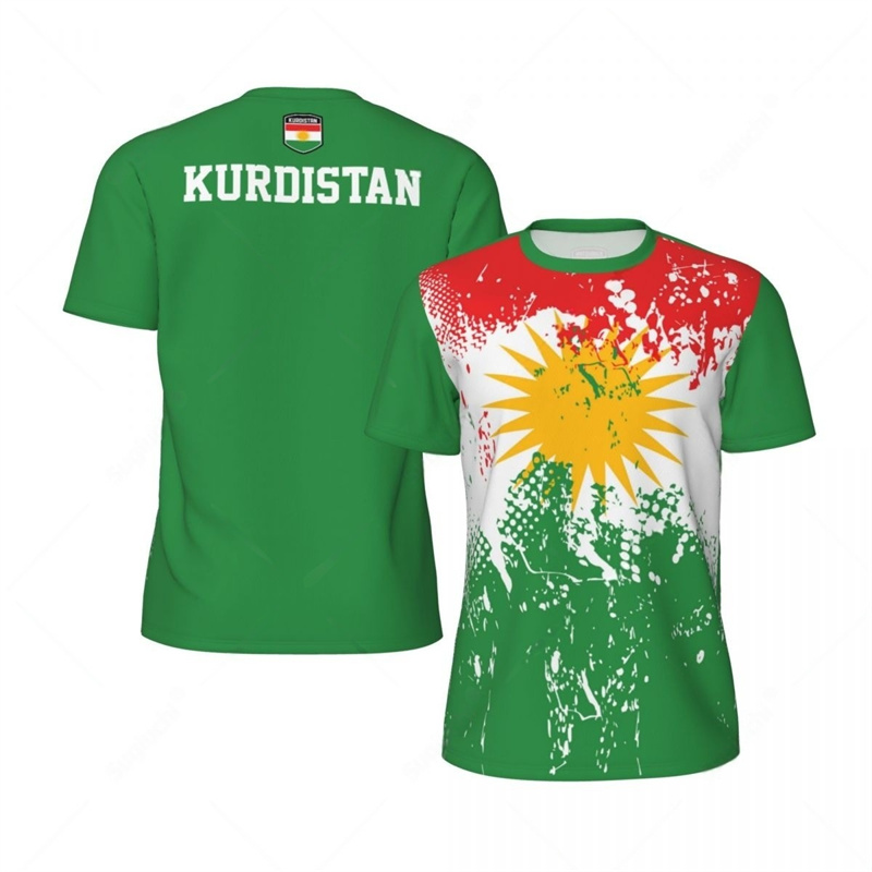 Mode kurdistan t-shirt hommes vêtements été 3D imprimé Football t-shirt sport manches courtes t-shirt col rond t-shirts amples