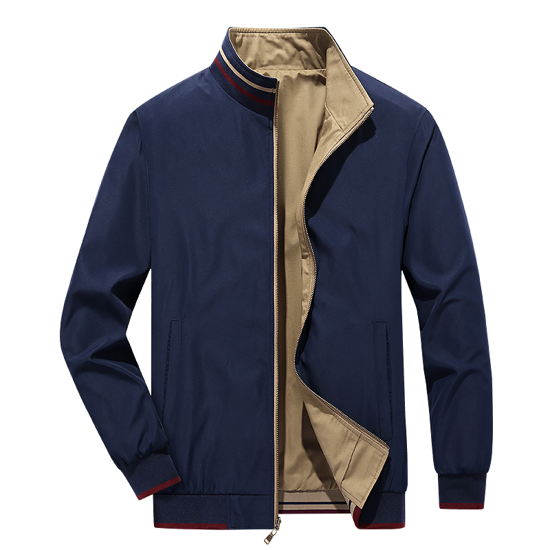 Veste double face pour hommes, coupe-vent décontracté, vestes d'affaires minces, vestes de documents solides, vêtements ChimMens, haute qualité, mode