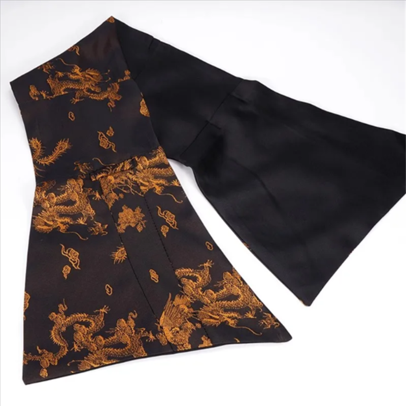 Joint de taille pour femmes, large ceinture noire décorative, haut de gamme, chemise Sensation, vêtements d'extérieur, écharpe triangulaire, cintré à la taille, large ceinture