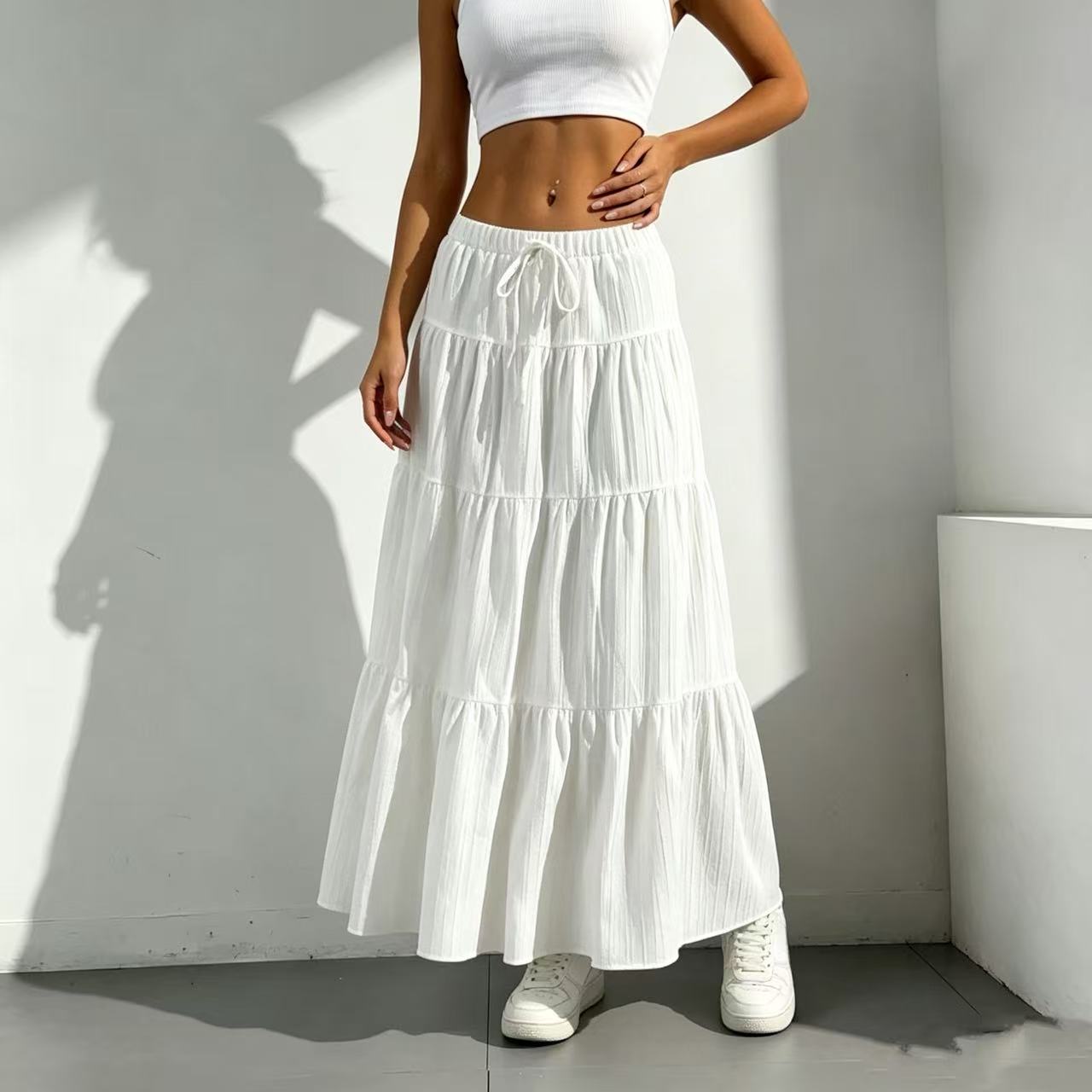 Robe blanche pour femme, coupe ample et épaisse