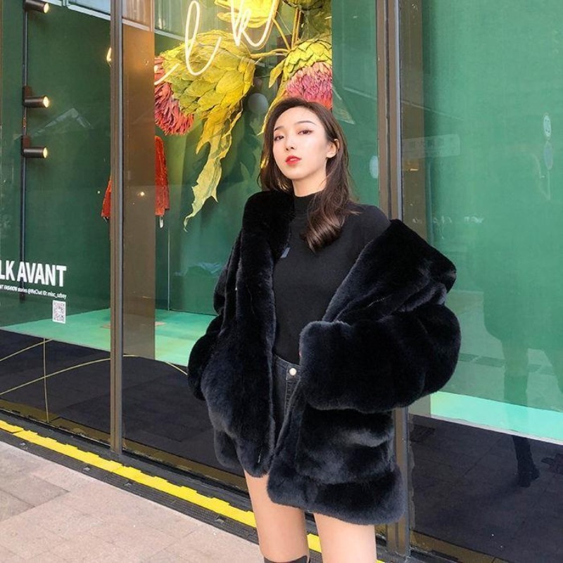 Manteaux populaires en fausse fourrure de vison pour femmes, nouvelle Version coréenne d'automne et d'hiver, Y2K Harajuku Vintage Hip-hop
