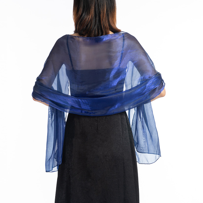 Longue écharpe transparente de couleur unie pour femme, châle d'ombre pour robe de soirée de mariage, demoiselle d'honneur, T58