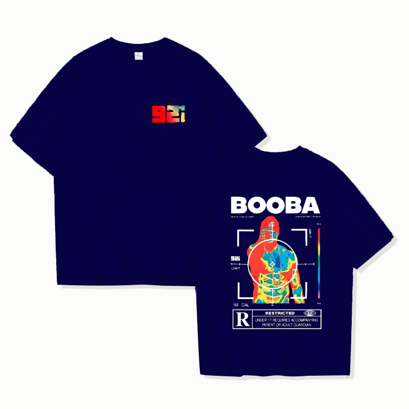 B2O T-shirts hommes mode BOOBA imprimé à manches courtes t-shirt femmes décontracté Harajuku Streetwear t-shirt hauts