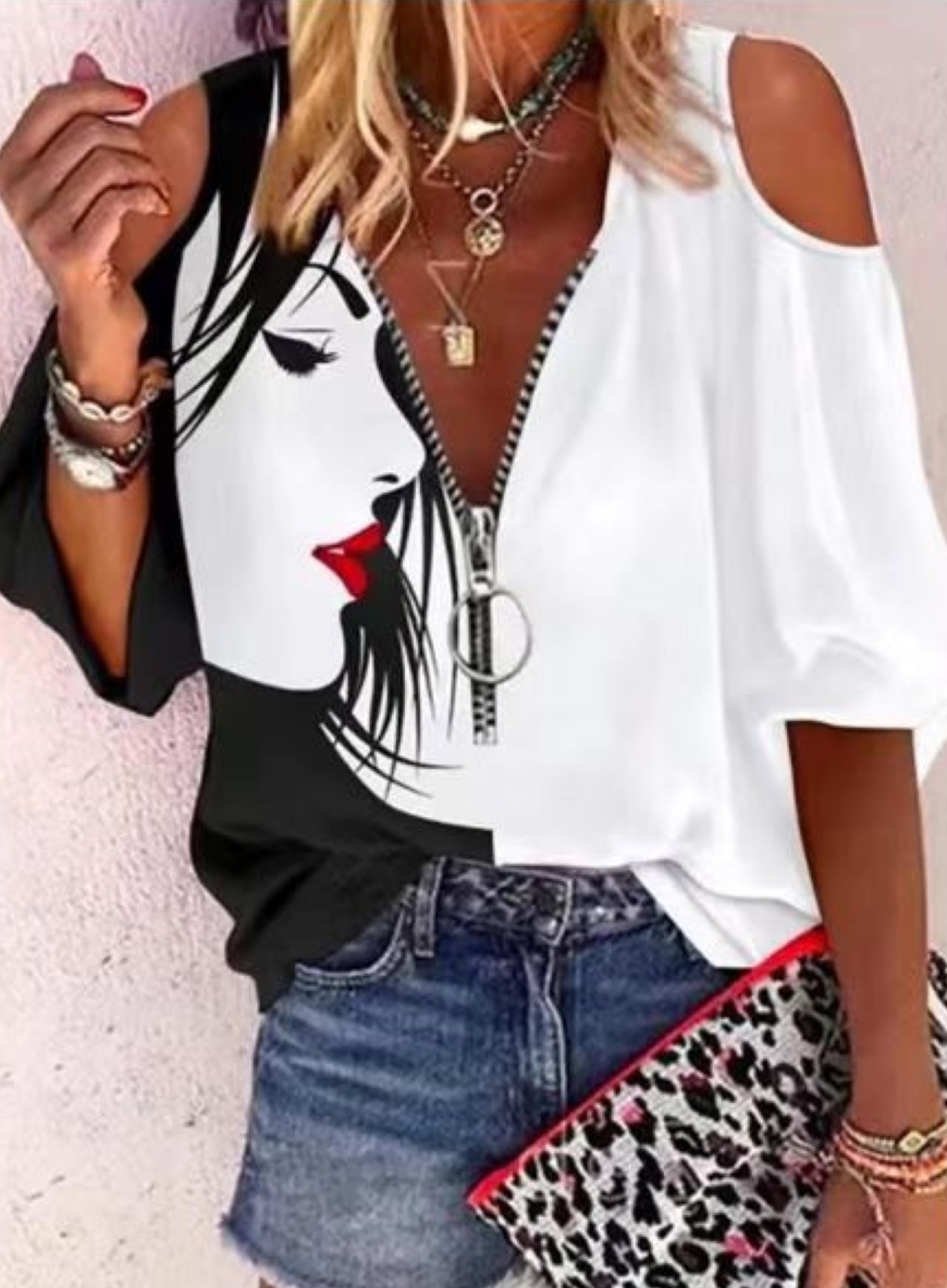 Nouvelle mode femme élégante chemise décontracté chemise ample femme tempérament à manches courtes Blouse vacances semaine