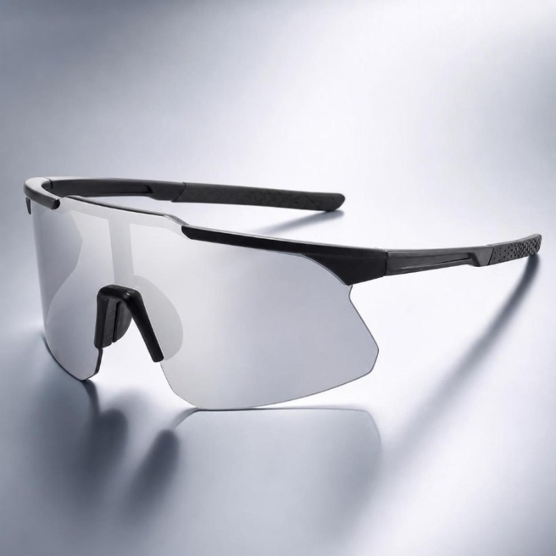 Lunettes de soleil sport demi-cadre adaptées aux hommes et aux femmes, lunettes de soleil résistantes aux UV pour activités de plein air et randonnée
