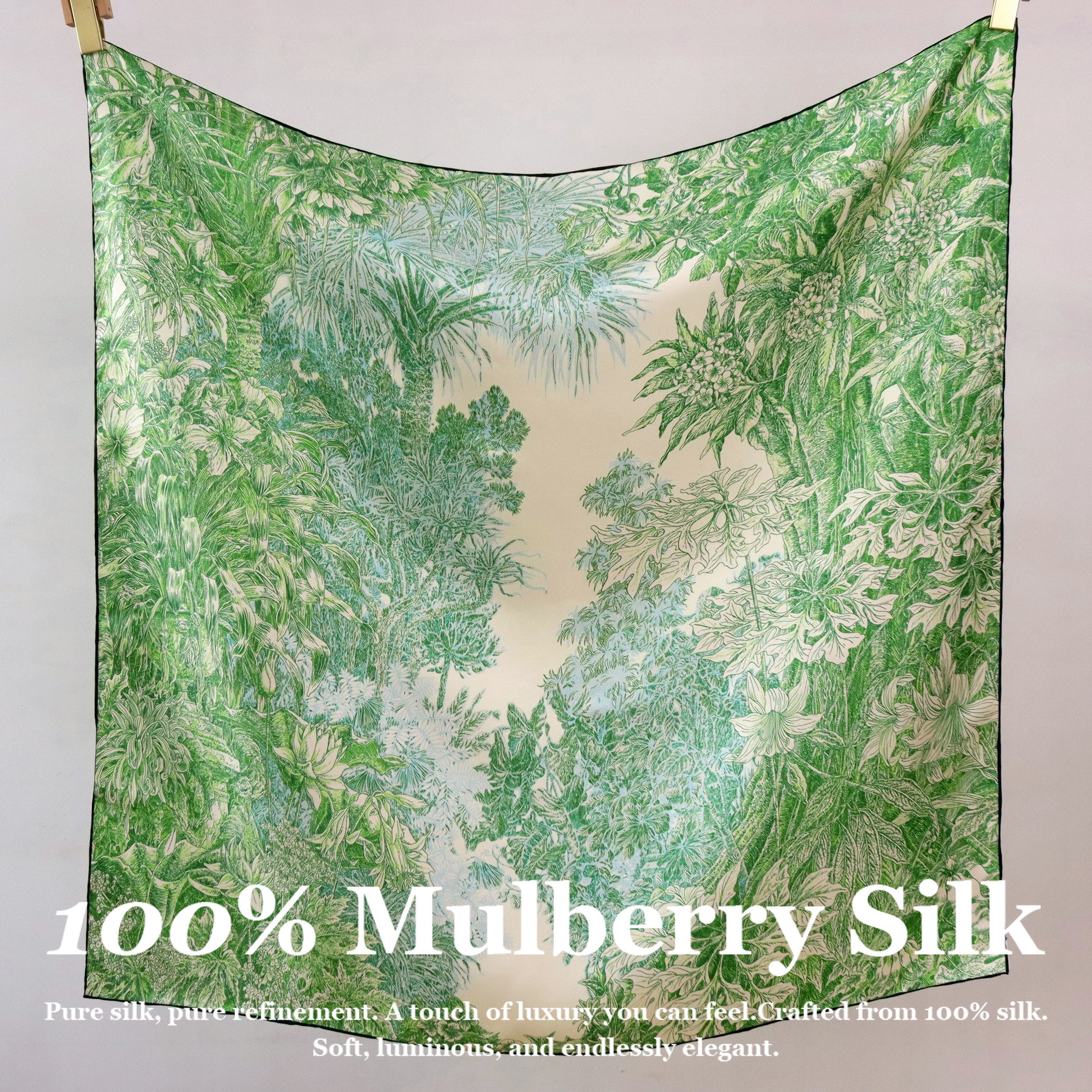 Écharpe de créateur en soie véritable 90 cm carré, châles et étoles 100 % soie de mûrier pour femme, élégant imprimé floral, foulard femme, bandana 2026