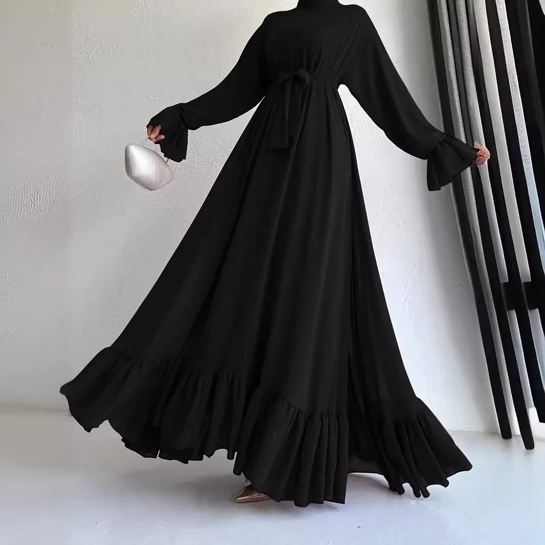 Robe élégante de Dubaï pour femme, Abaya musulmane, Jalabiya pour l'Aïd et le Ramadan, Robes de soirée unies, Longue robe de Dubaï, Robes longues du Maroc 2026