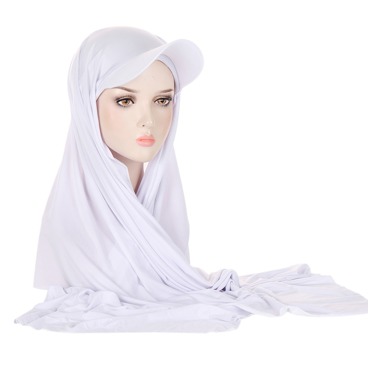 Nouveau Hijab Sportif Instantané en Jersey Tendance 2026 pour Femmes Musulmanes avec Casquette de Baseball Intégrée – Prêt-à-porter pour l'Été