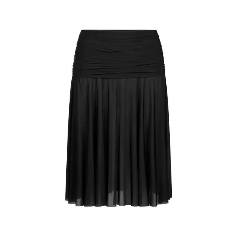 Jupe plissée taille moyenne pour femmes, tenue élégante, couleur unie, mi-longue, douce et romantique, au-dessus du genou, printemps-automne