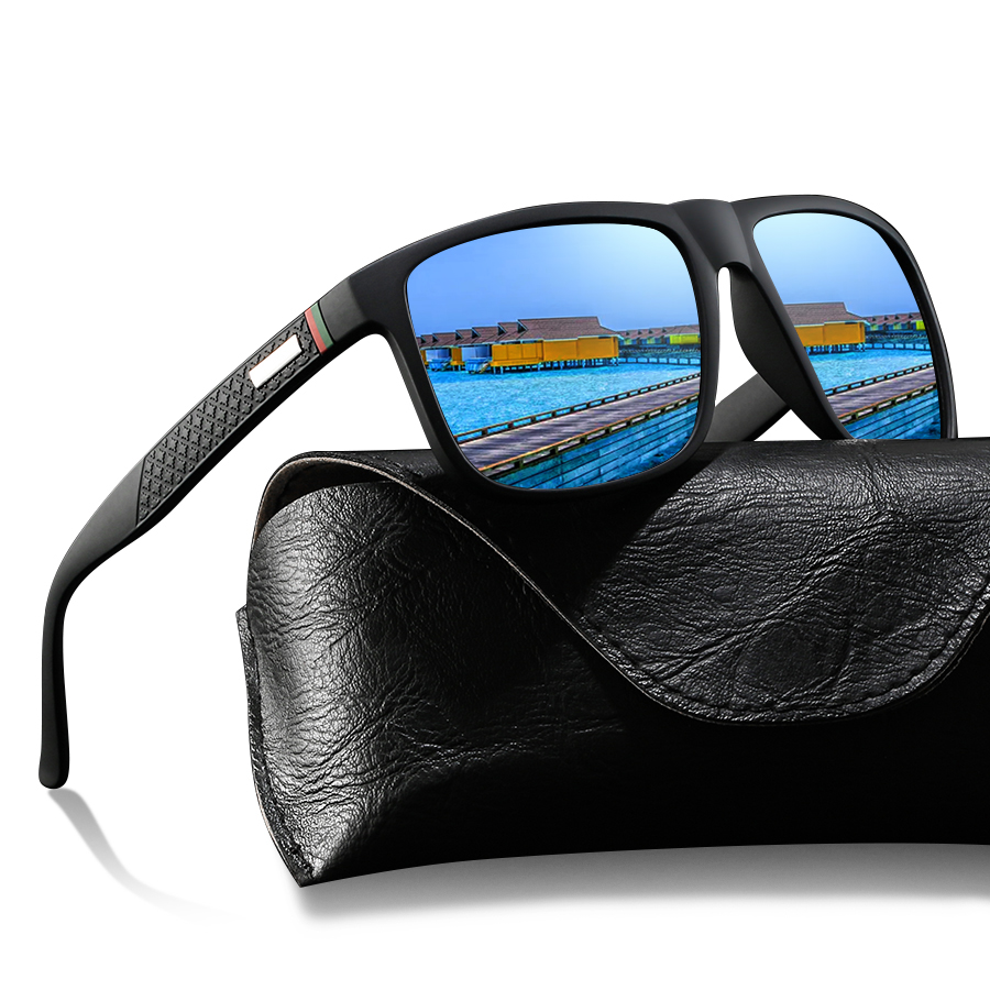Lunettes de soleil vintage à carreaux carrés, style classique, unisexe, pour la pêche, la conduite, lunettes de marque de créateur pour hommes et femmes, vacances