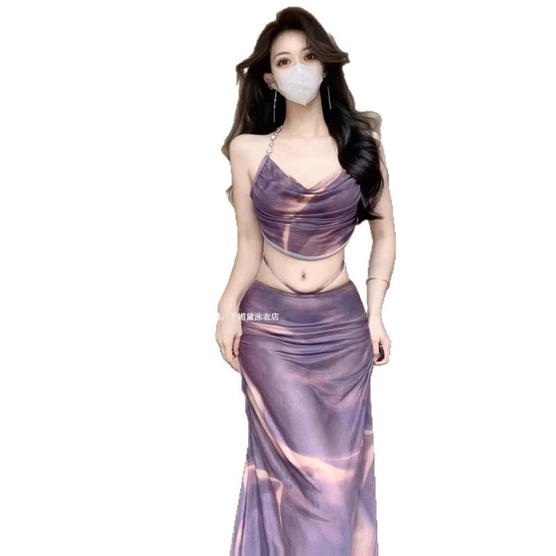 Maillot de bain Bikini pour femmes, ensemble trois pièces avec jupe longue, Sexy, Push-Up, à armatures, pour la plage, les vacances, nouvelle collection 2025