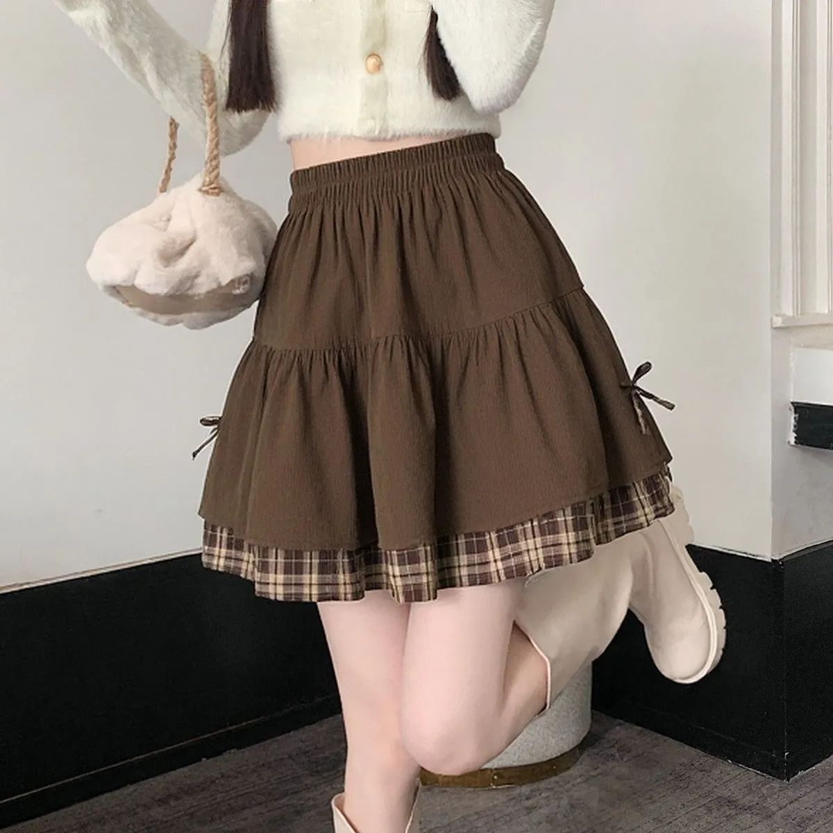 Jupe-short plissée noire pour femme, mini-jupe unique et sexy, vêtement d'été à pois Cuteore