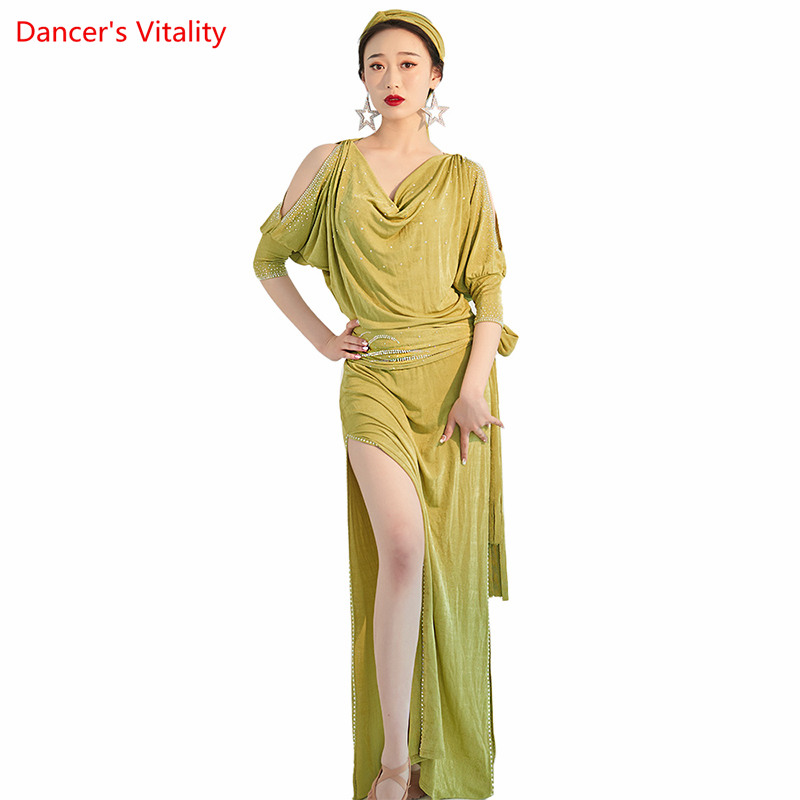 Costume de danse du ventre original pour femmes, robe baladi, vêtements d'entraînement, performance folklorique, manches mi-longues, robes balades, nouveau