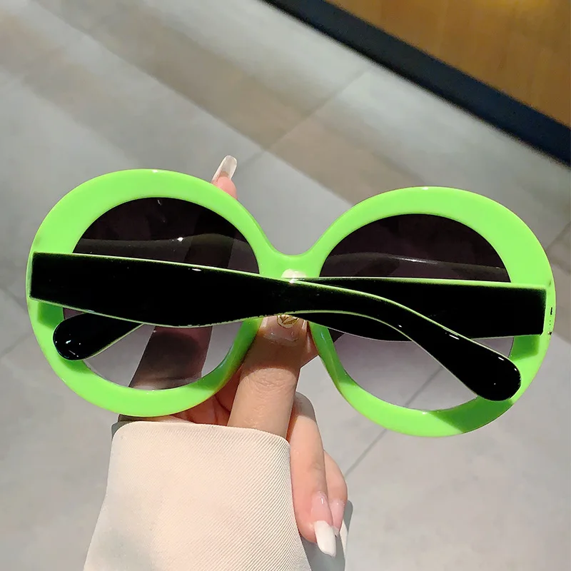 Respzed-Lunettes de soleil rondes à grande monture pour hommes et femmes, lunettes populaires, nuances roses, vintage, punk, marque de luxe, designer