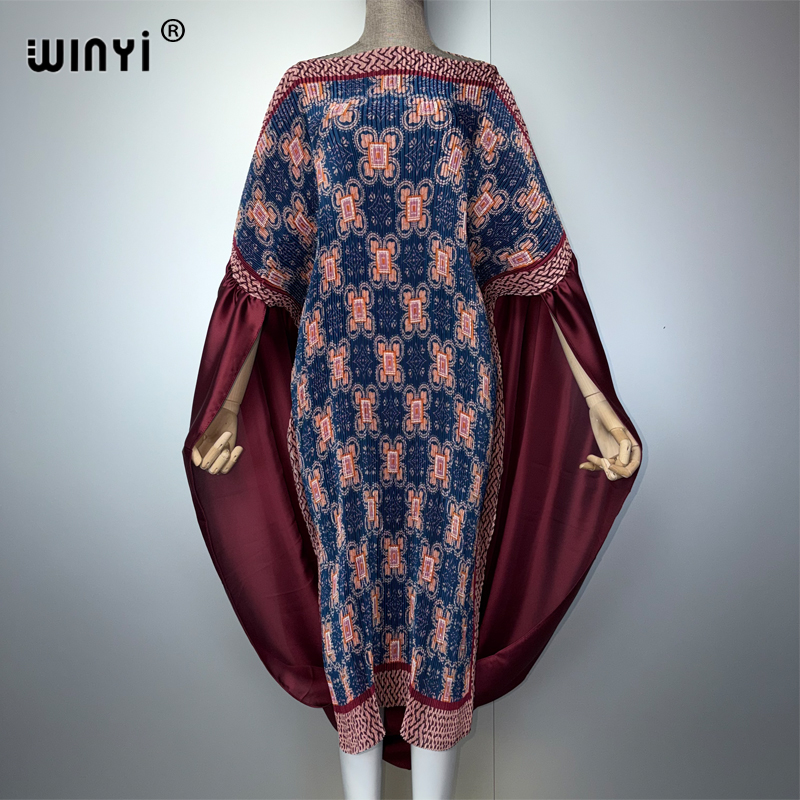 Robe longue plissée WINYI Boho Africa, style décontracté, élastique, pour la plage, abaya musulmane pour femmes, robe de soirée de luxe Dubaï, pour les vacances