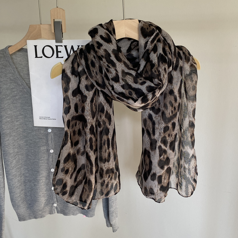 Mode imprimé léopard écharpe Femme Hijab foulards doux Pashmina hiver mince écharpe Femme bandeau foulard étoles Wrap châles