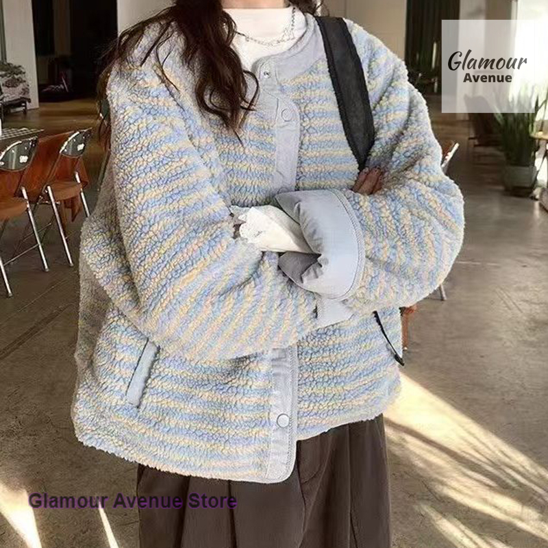 Coréen doux double face porter polaire coton rembourré veste manteau femmes automne et hiver nouvelle écharpe épaissie Joker haut.