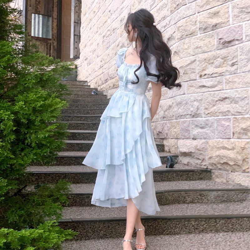 Robe florale mince en mousseline de soie irrégulière, nouveau Style d'été 2025