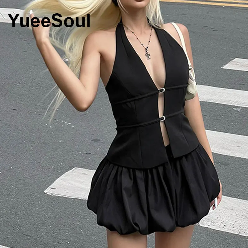 Ensemble 2 pièces pour femmes, jupe courte, Y2K, nouvelle collection 2025