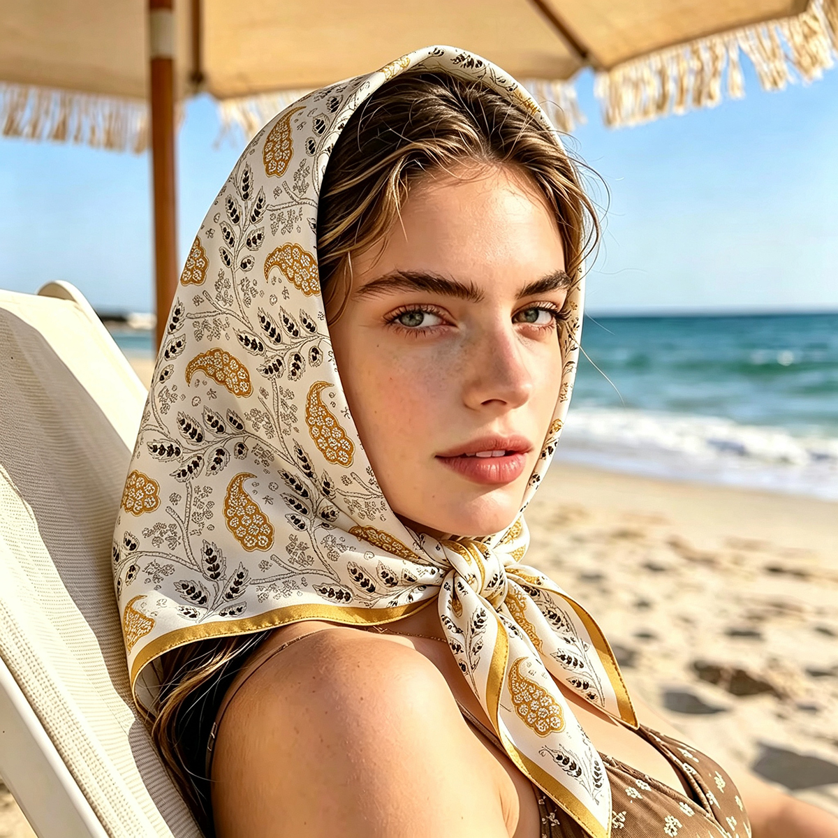 Écharpe carrée de luxe en coton et lin pour femmes, foulards, bandanas, hijab élégant, foulard de cou, châle de printemps, écharpe de plage